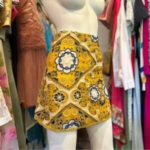 Golden & Blue Crochet Skirt